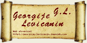 Georgije Levičanin vizit kartica